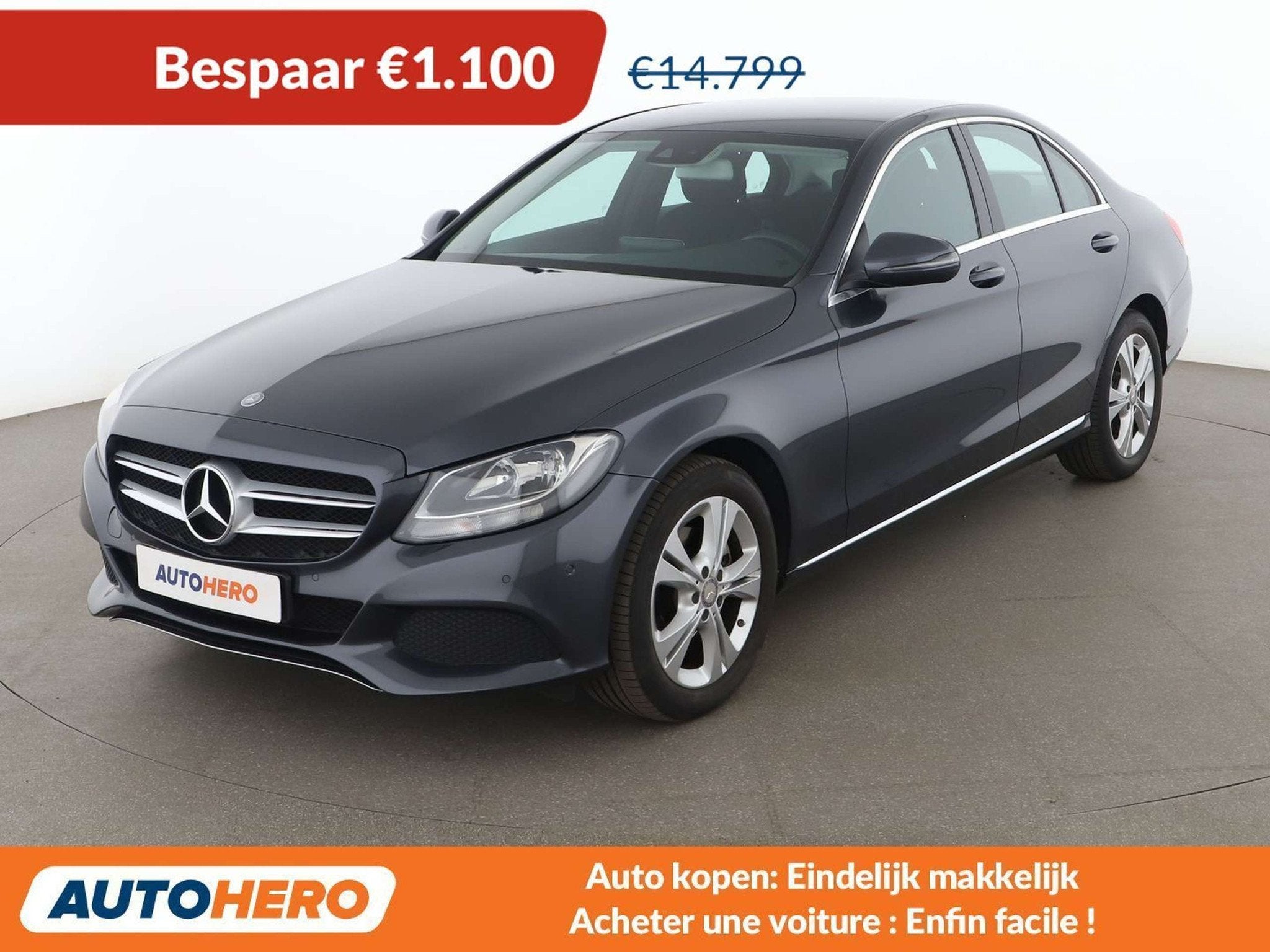 Mercedes-Benz C-Klasse 220 C 220 d BlueTEC Avantgarde, Autos, Argent ou Gris, 4 portes, Noir, Tissu