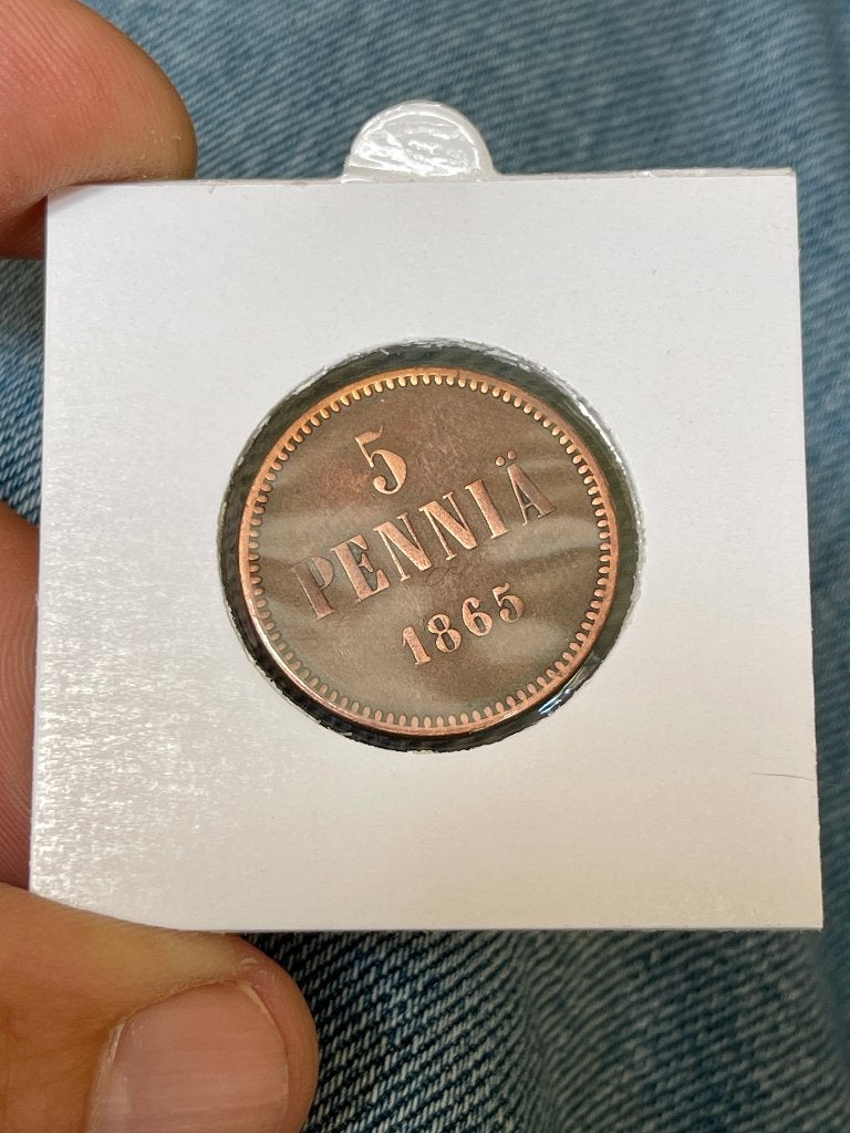 Finlande 5 pennia 1865, Enlèvement, Monnaie en vrac