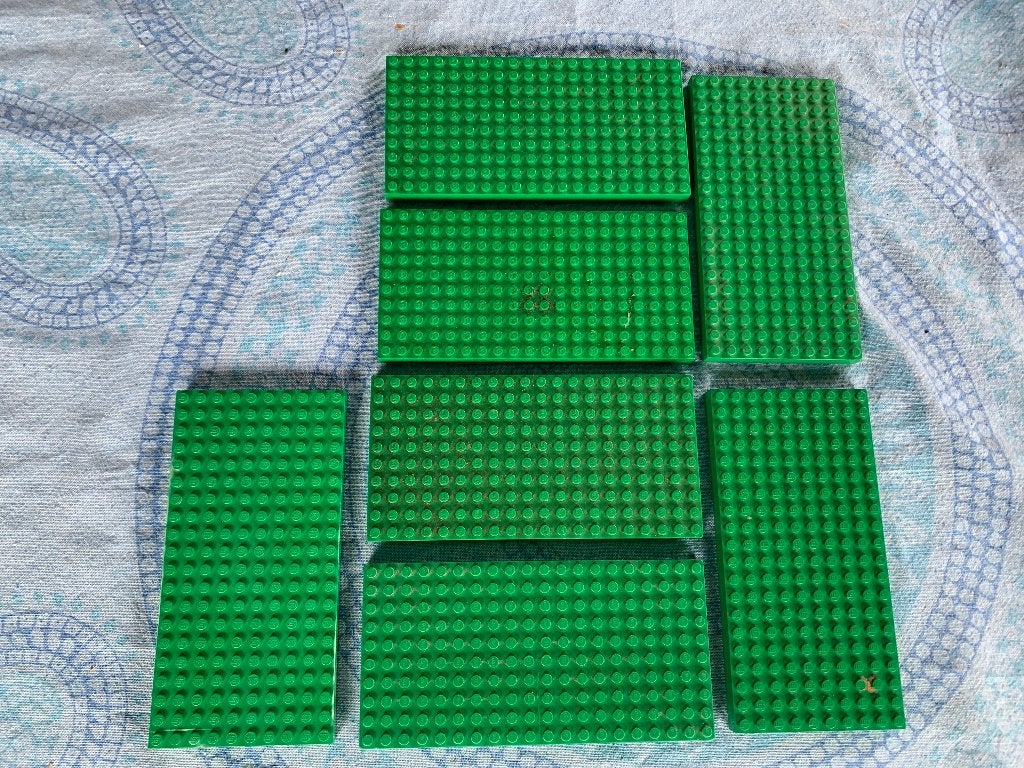 LEGO: LOT 7 GROENE BOUWPLATEN, Ophalen of Verzenden, Gebruikt, Grondplaat, Lego