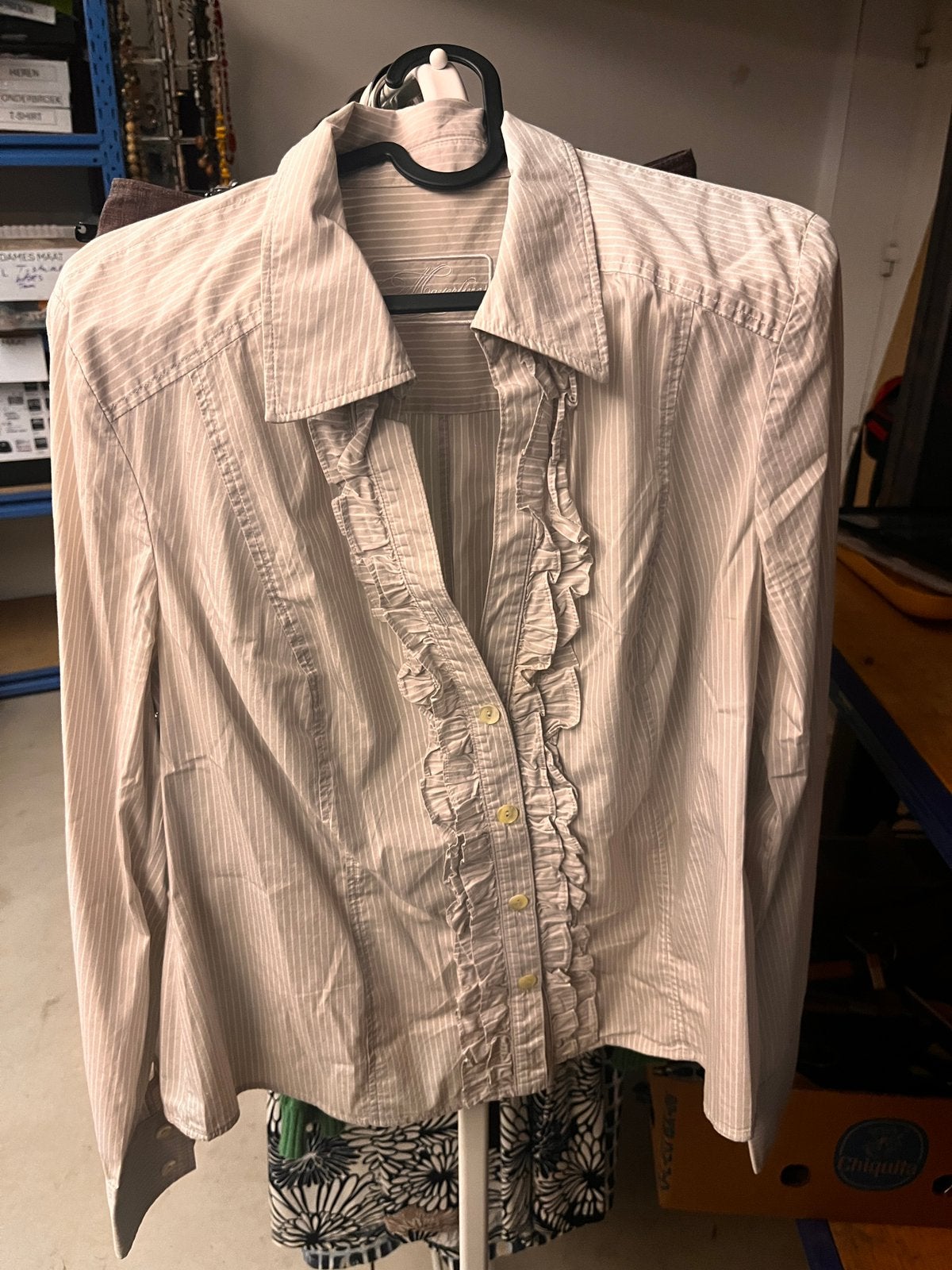 Mayerline hemd maat 44 grijs wit, Kleding | Dames, Ophalen of Verzenden, Zo goed als nieuw, Maat 42/44 (L), Grijs