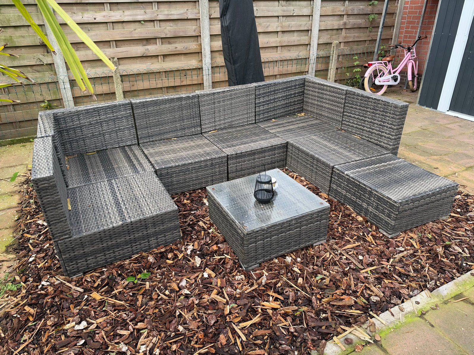 Loungeset, Jardin & Terrasse, Enlèvement, Comme neuf, Osier, Sets de jardin