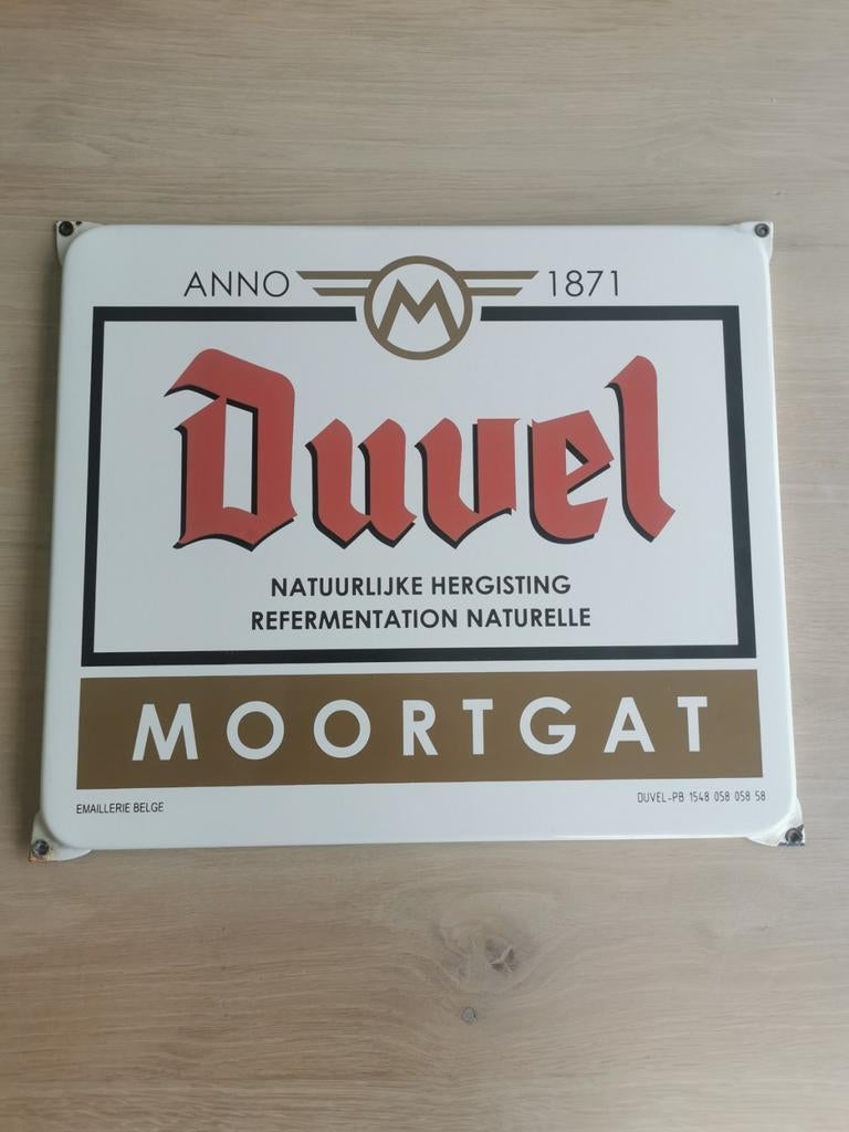 Duvel Reclamebord Emaille, Verzamelen, Ophalen of Verzenden, Reclamebord