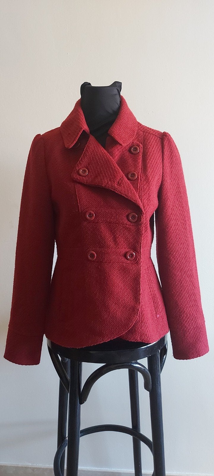Manteau/paon rouge à deux rangées de la marque Flair — Taill, Rouge, Taille 38/40 (M), Flair, Enlèvement ou Envoi