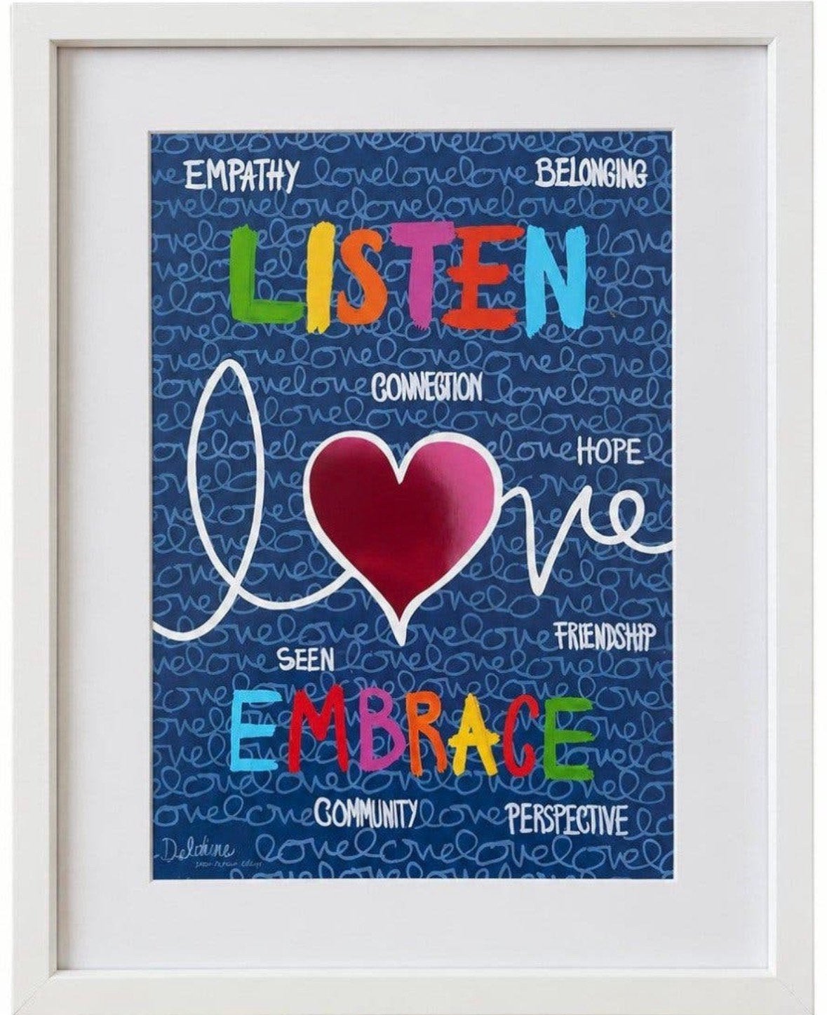 Delphine Böel, Warme William, Listen Love Embrace, Antiek en Kunst, Ophalen of Verzenden
