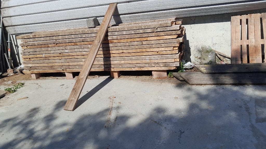 Balken, Doe-het-zelf en Bouw, Hout en Planken, Ophalen, Gebruikt, Grenen, Balk
