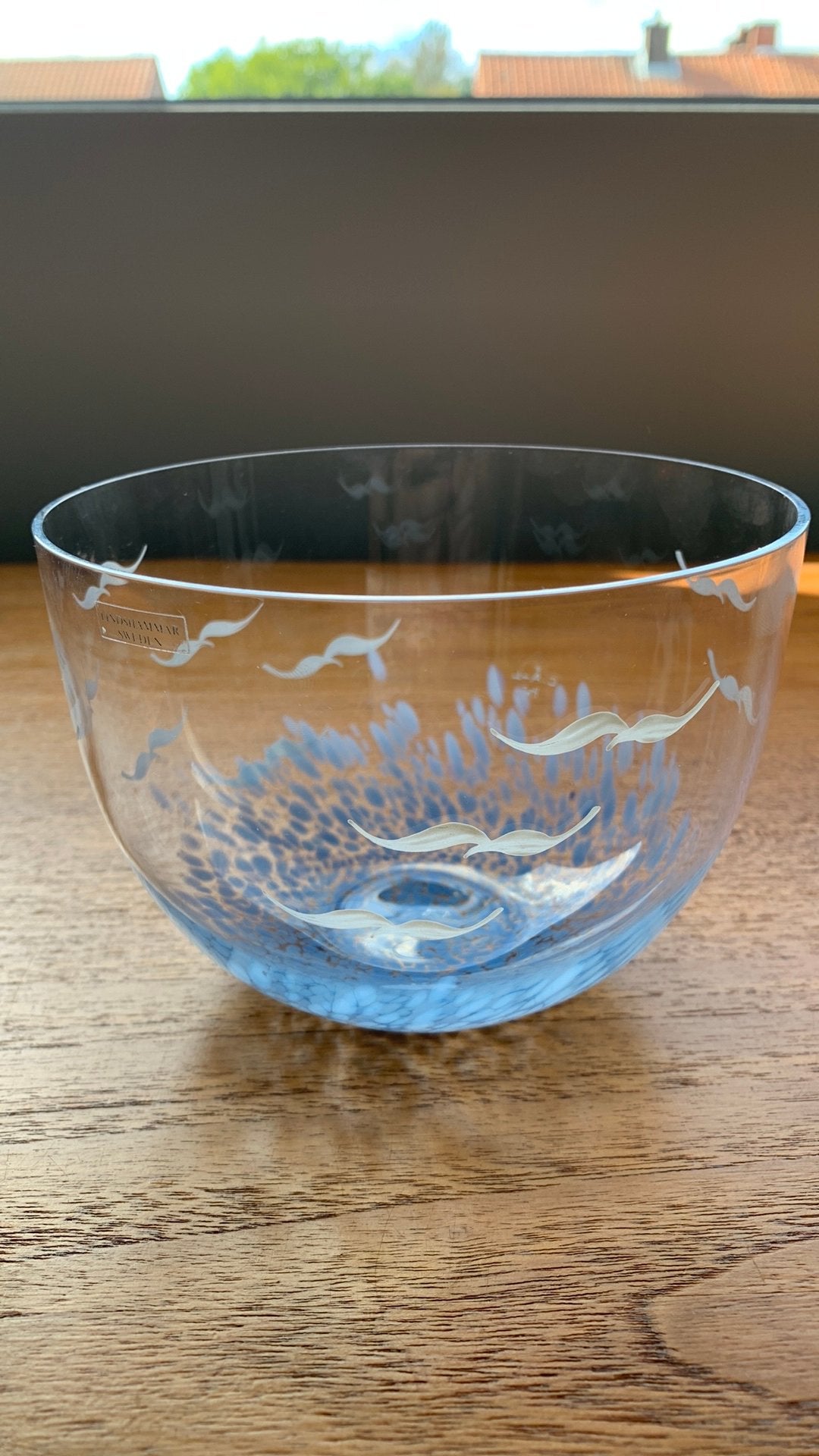 Lindshammar vintage handgeschilderde bowl, Enlèvement, Comme neuf, Rond, Balance