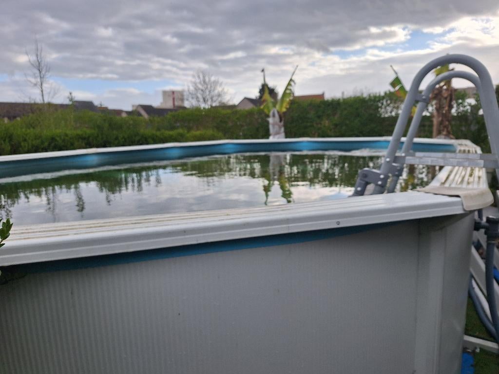 Bestway metalen zwembad 588x360x122 cm + zandfilter, Tuin en Terras, Zwembaden, 300 cm of meer, Zo goed als nieuw, Ovaal, Ophalen