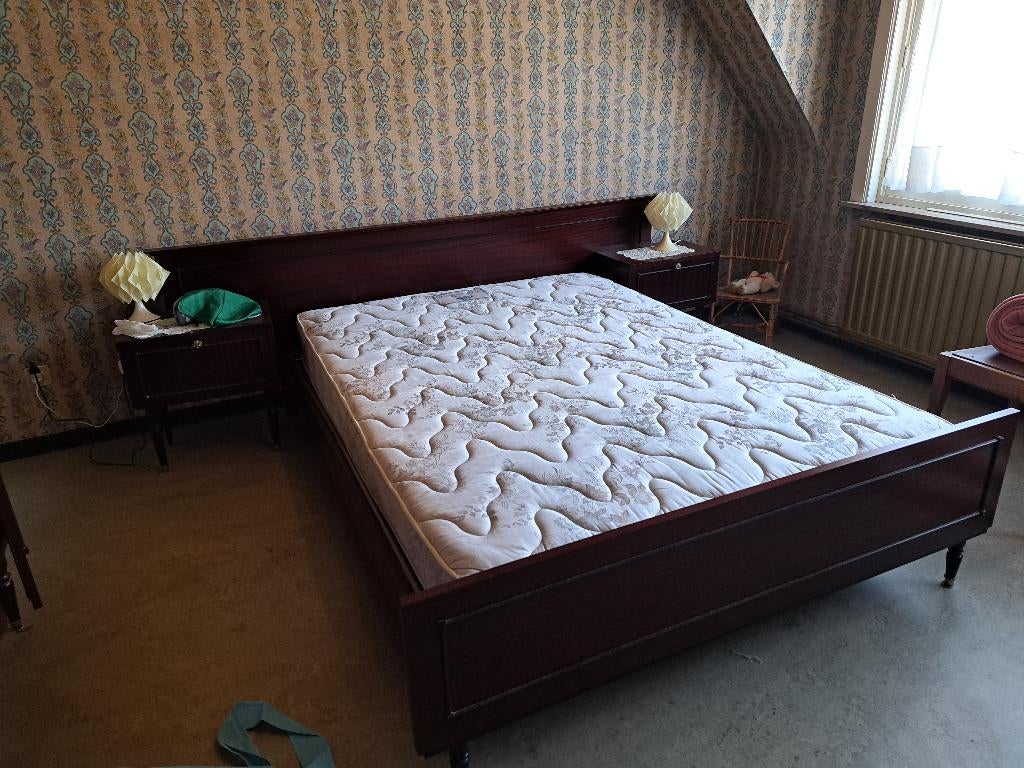 Vintage slaapkamer, Huis en Inrichting, Ophalen, Gebruikt, Zwart, 140 cm