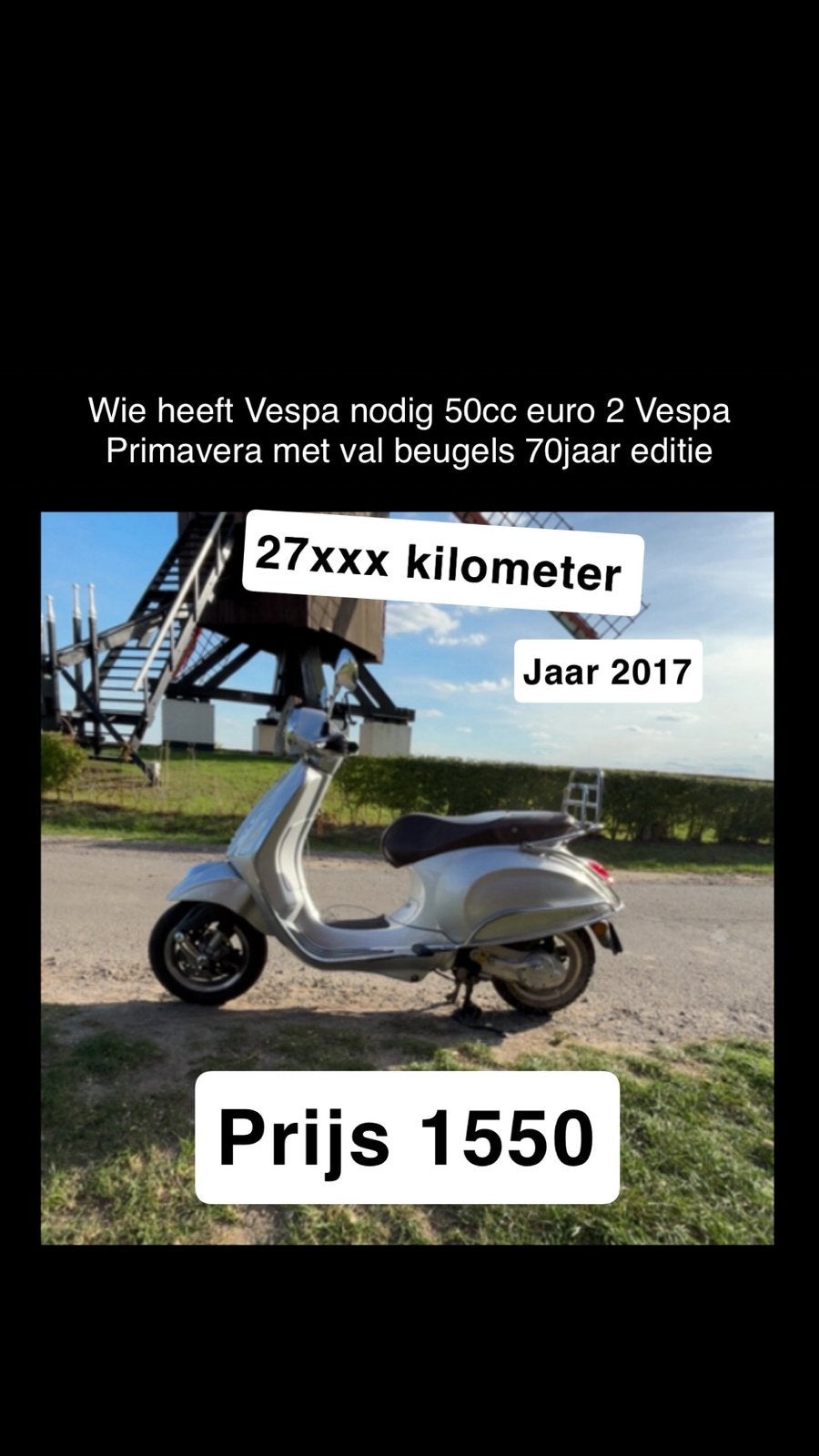 Vespa Primavera b klasse, Fietsen en Brommers, Ophalen, Zo goed als nieuw