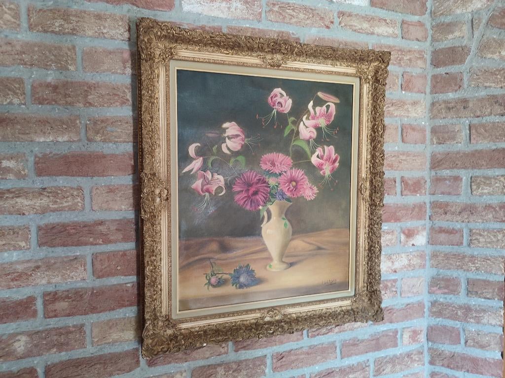 Magnifique tableau floral signé F. Gerday, Antiquités & Art, Enlèvement