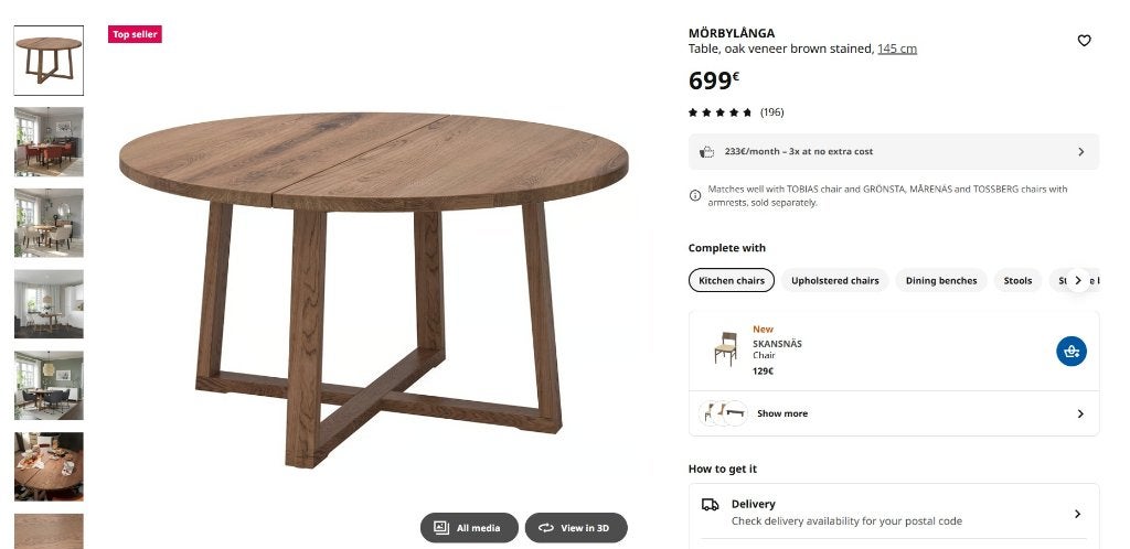 Table à manger + 6 Chaises, Ophalen, Gebruikt