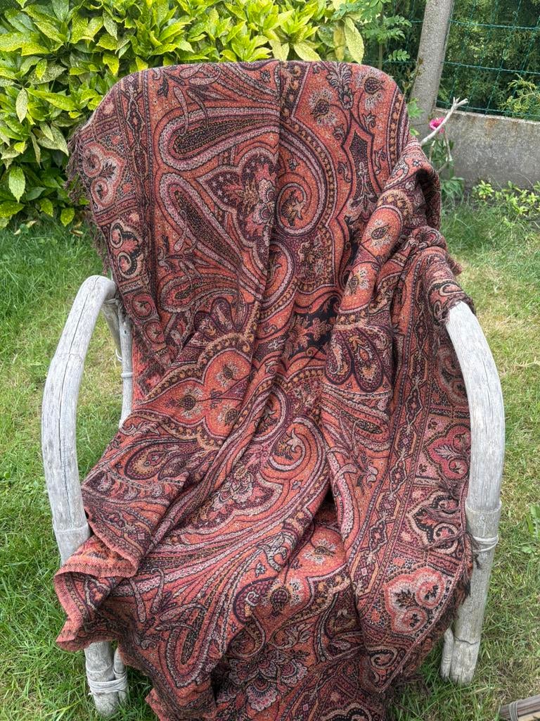 Vintage pailsy plaid-tafelkleed-sjaal, Enlèvement ou Envoi