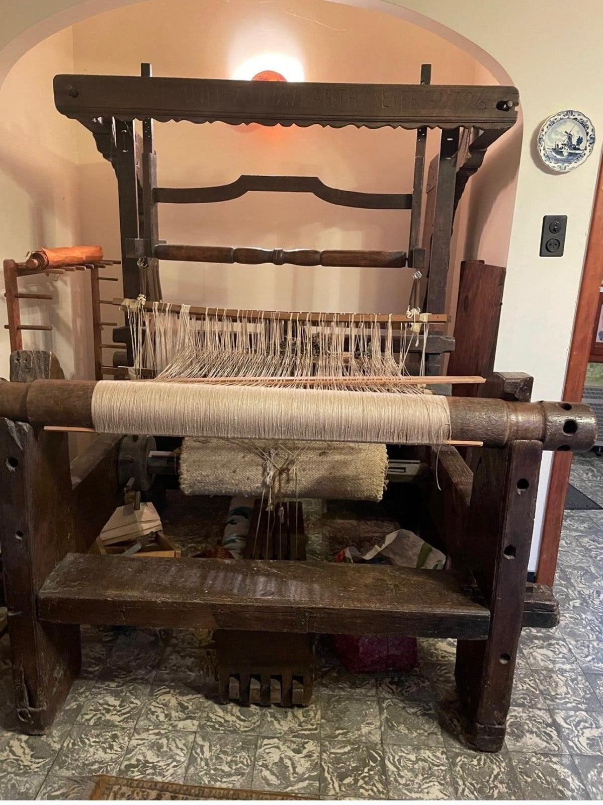 Antiek weefgetouw in massief eikenhout, gedateerd 1796, Antiek en Kunst, Ophalen