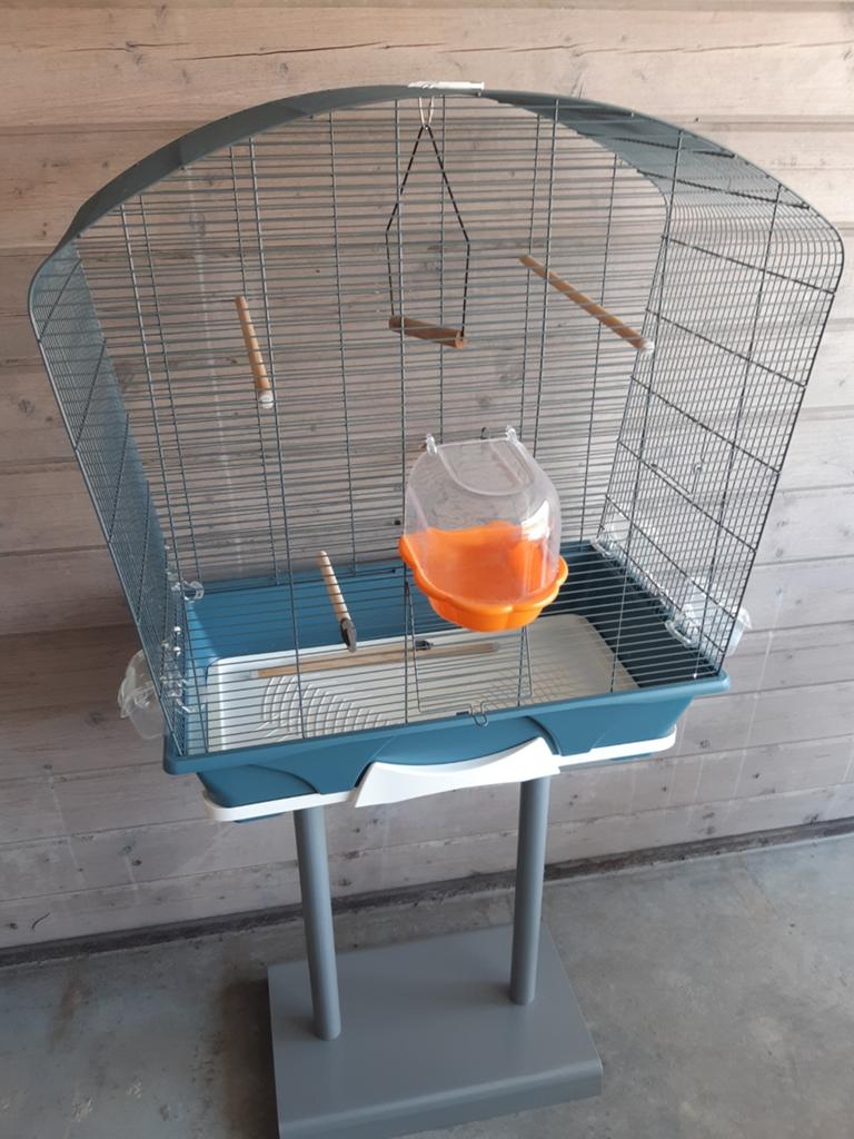 Vogelkooi met voet., Dieren en Toebehoren, Ophalen, Zo goed als nieuw, Metaal, Vogelkooi
