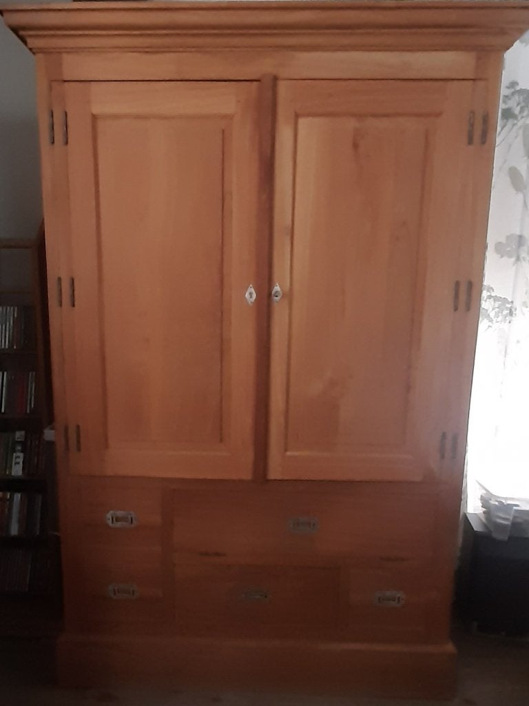 Teak TV kast ( met omslagdeuren), Teck, 100 à 150 cm, Utilisé, 50 à 75 cm