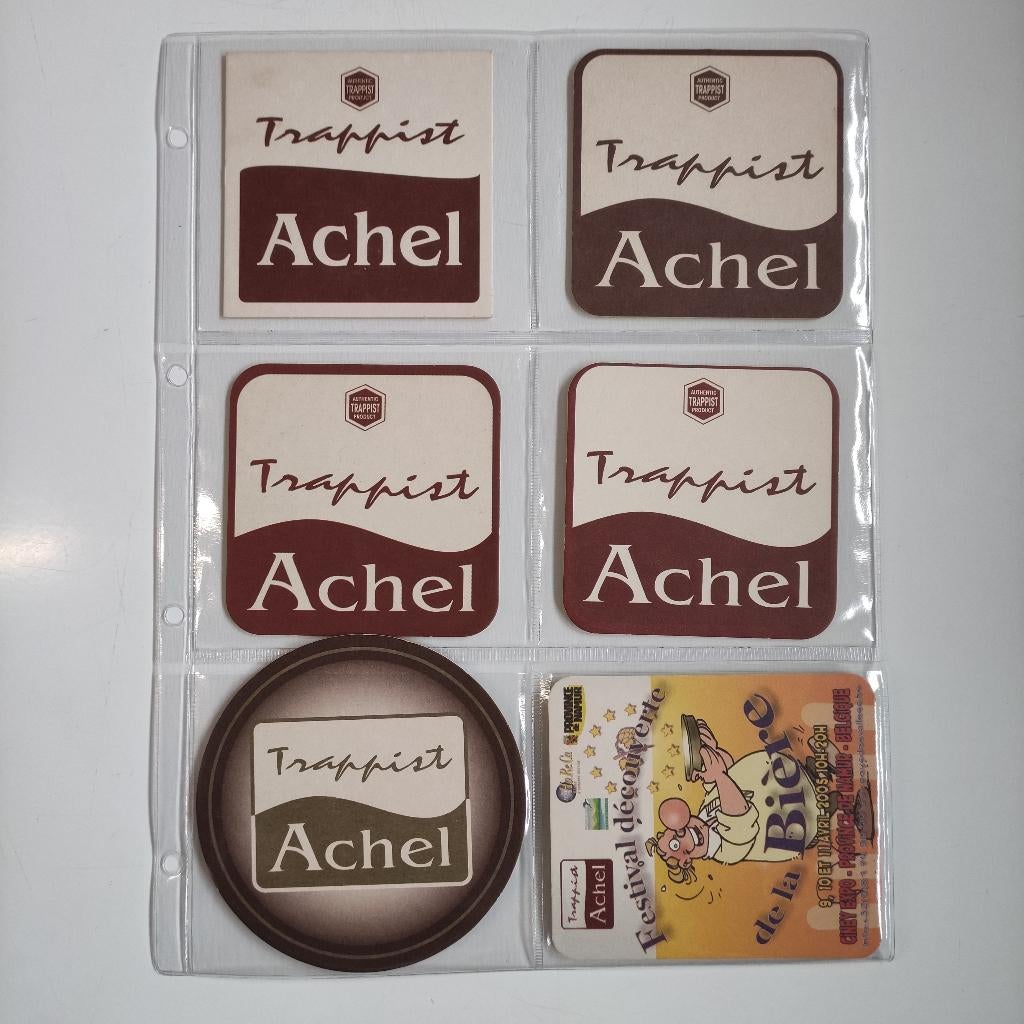 6 Sous bock bière Trappiste Achel, Enlèvement, Bouteille(s)