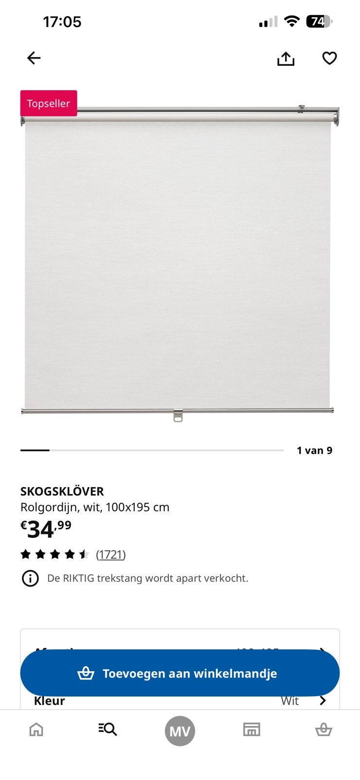 Rolgordijn (prijs voor 5 stuks samen), Ophalen, Rolgordijn, IKEA, Lichtdoorlatend