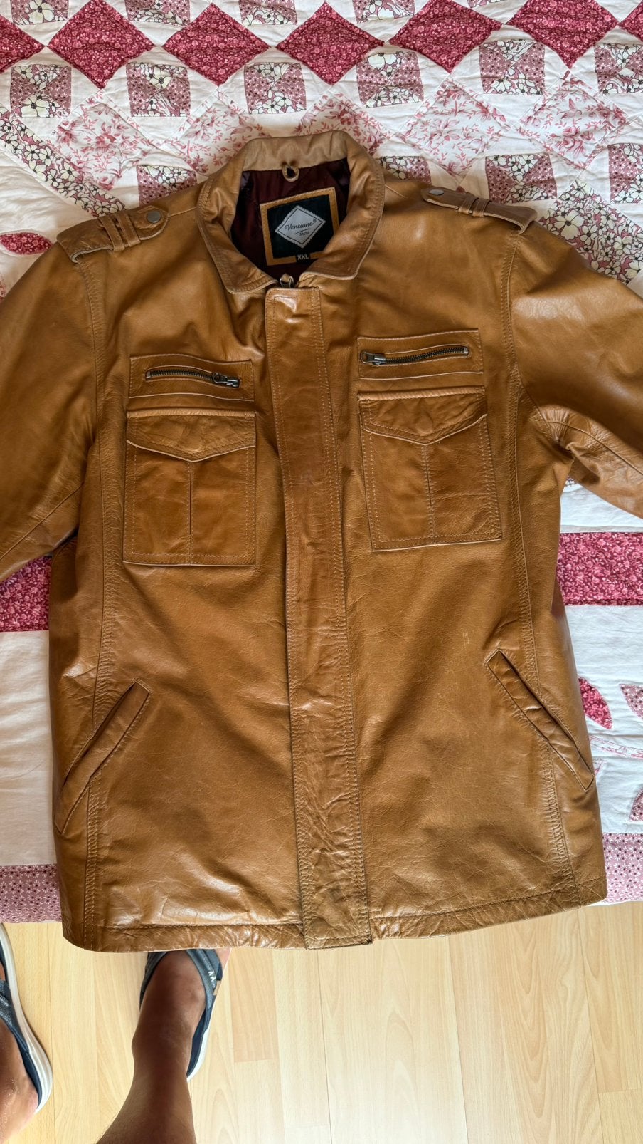 Veste en cuir homme XXL, Enlèvement, Comme neuf, Autres tailles, Brun