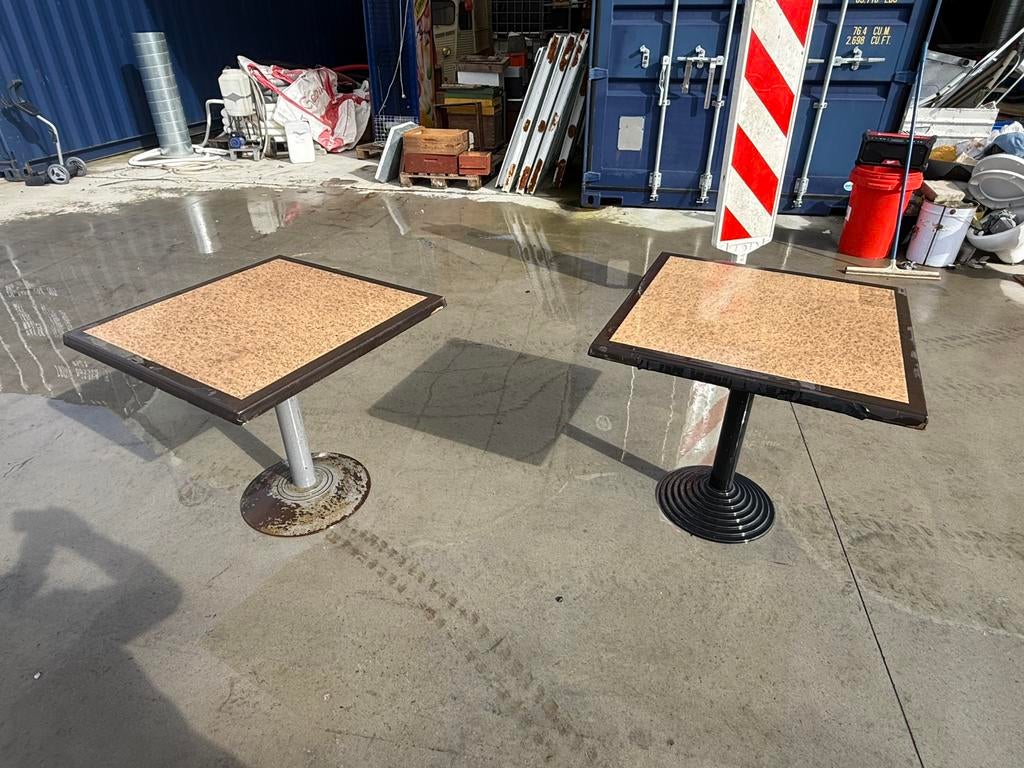 2 Tables resto brasserie 80x80, Métal, 50 à 100 cm, Carré, Enlèvement