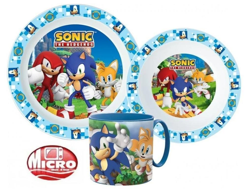 Sonic Kinderservies met Mok - Magnetron Eetsetje / Dinerset, Enlèvement ou Envoi, Neuf
