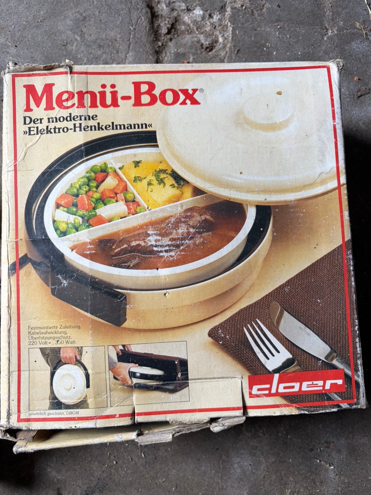 Vintage  Menu - Box (Elektro-Henkelmann), Antiek en Kunst, Ophalen