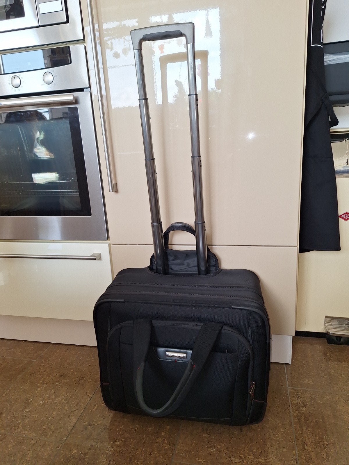 Samsonite laptoptas, laptoptrolley, pilotentrolley, Ophalen of Verzenden, Zo goed als nieuw, Zwart, Samsonite
