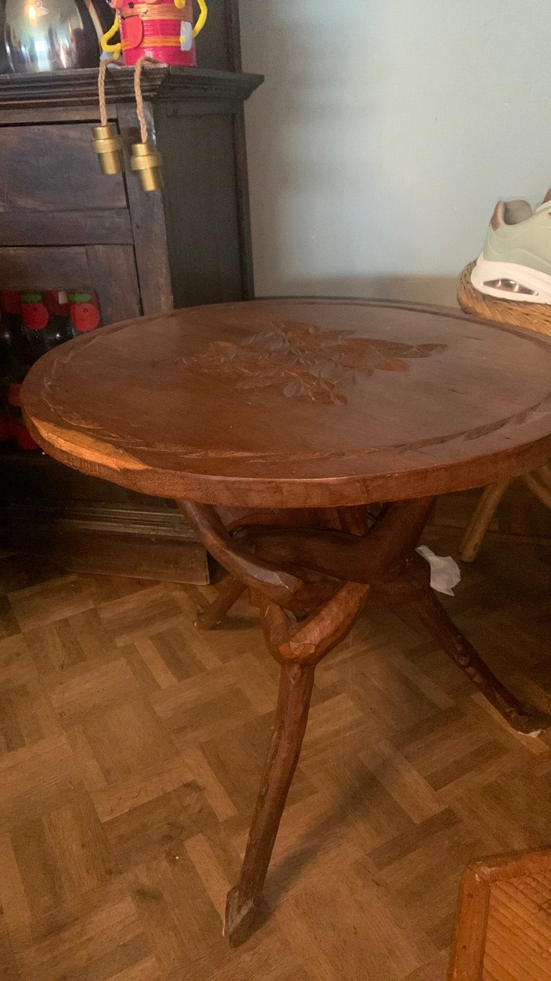 Prachtig tripod vintage afrikaanse bijzettafel, Ophalen