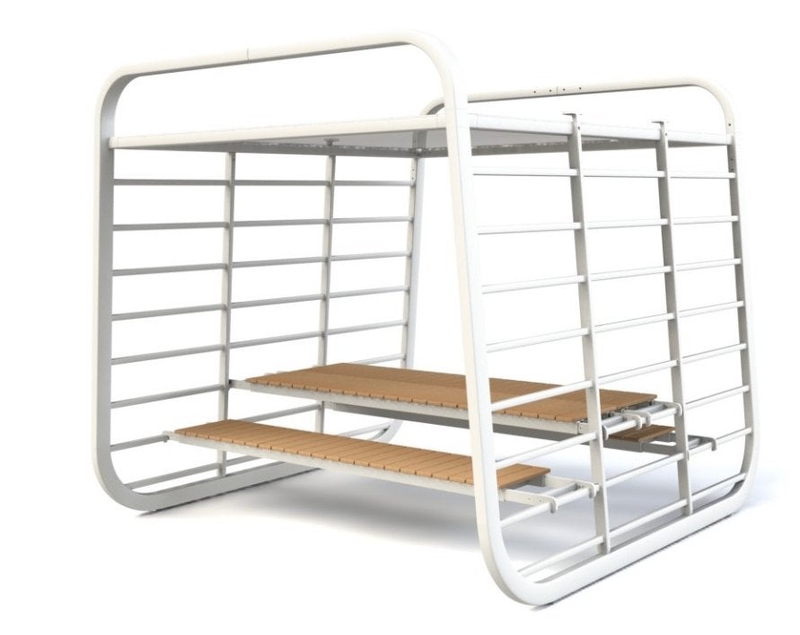Tuintafel met banken, overdekt (Nauta SunRoom Umbrosa), Banque, Salons de jardin, Aluminium, Comme neuf