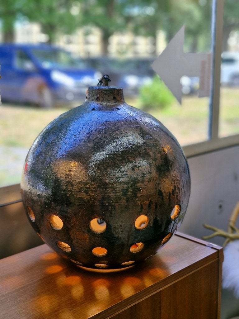 Brutalistische Sejer Keramik Hanglamp (Jaren 60/70), Enlèvement, Utilisé, Céramique, Vintage design Deens