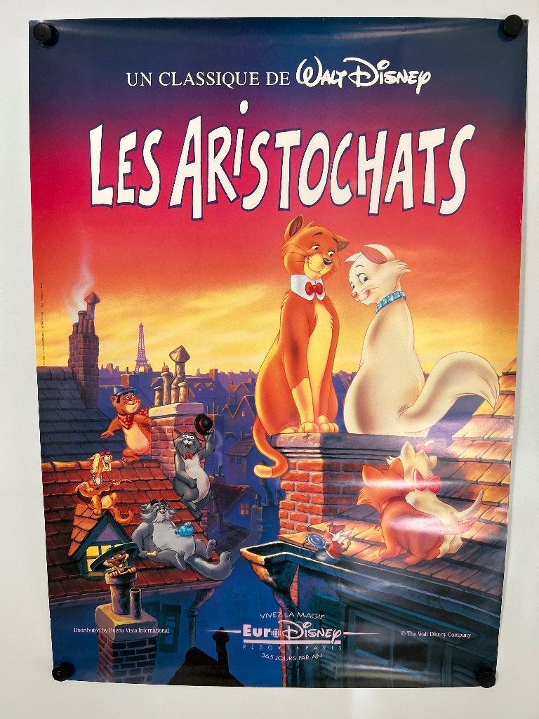 Lot de 5 affiches vintage Les Aristochats - Euro Disney, Enlèvement ou Envoi, Maison et Meubles