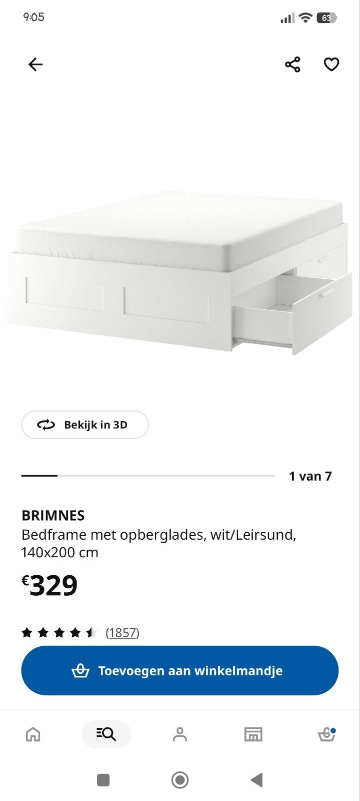 Ikea Brimnes Bed, Huis en Inrichting, Kasten | Kleerkasten, Ophalen