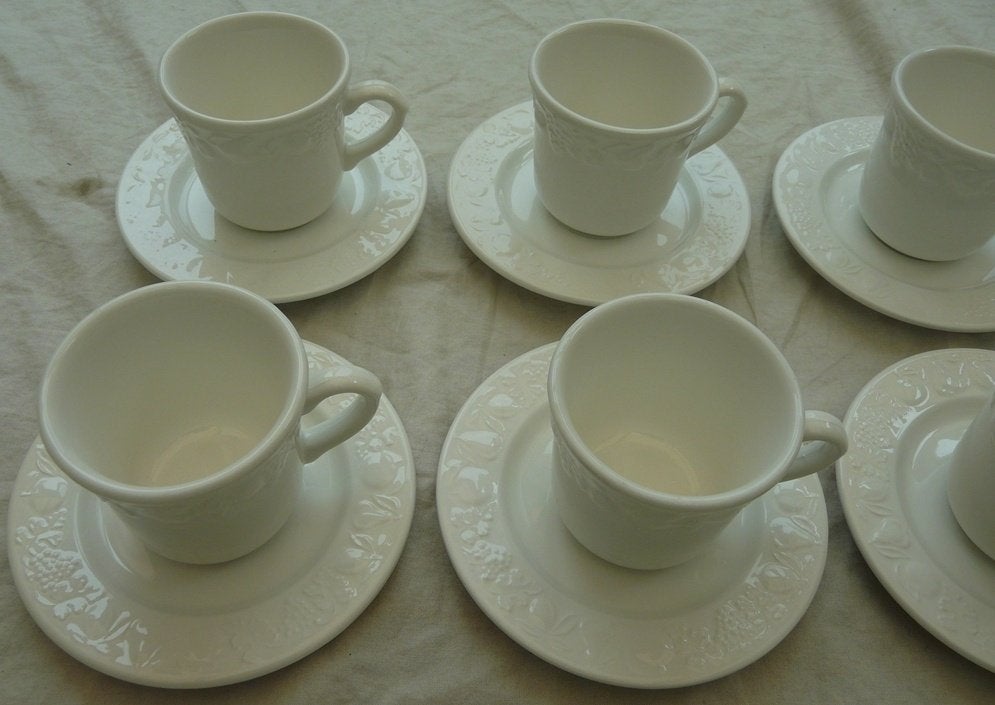 Kopjes & Schotels, F. Giorgi - Quadrifoglio, 8 stuks, 1980s., Gebruikt, Overige merken, Keramiek, Vintage