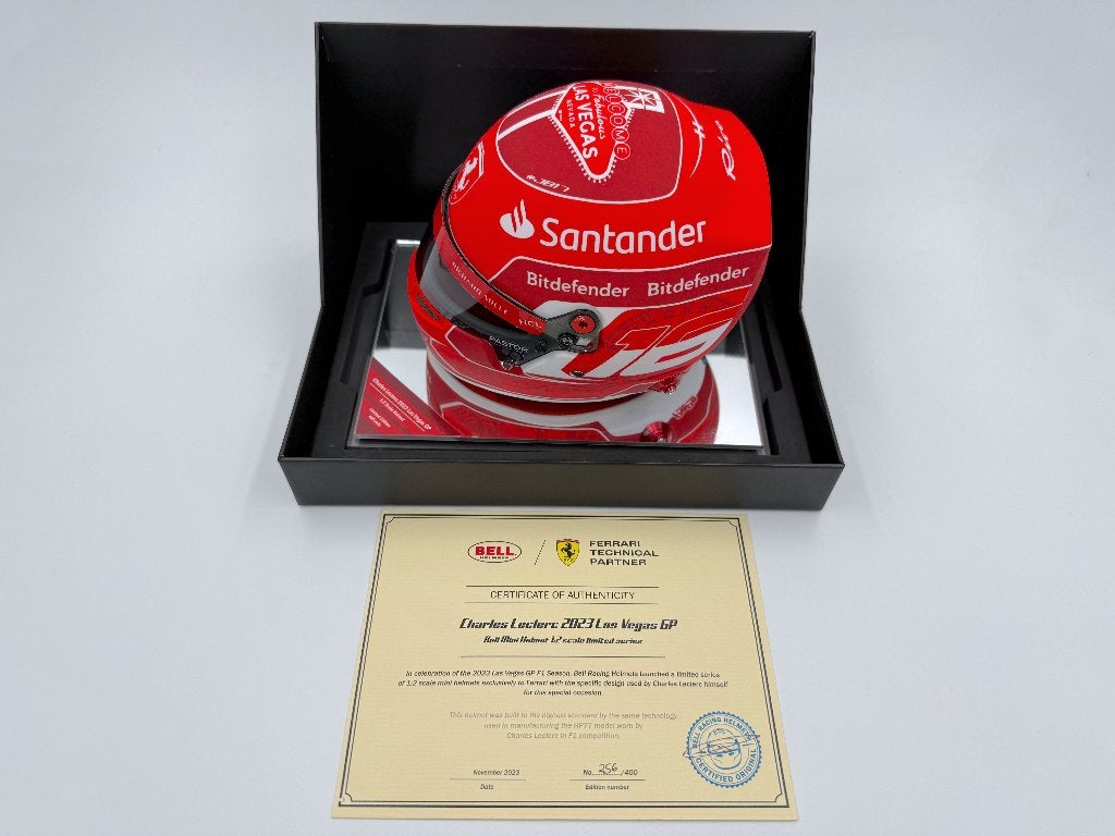 1/2 casque helmet F1 Leclerc 2023 Las Vegas Ferrari, Ophalen of Verzenden