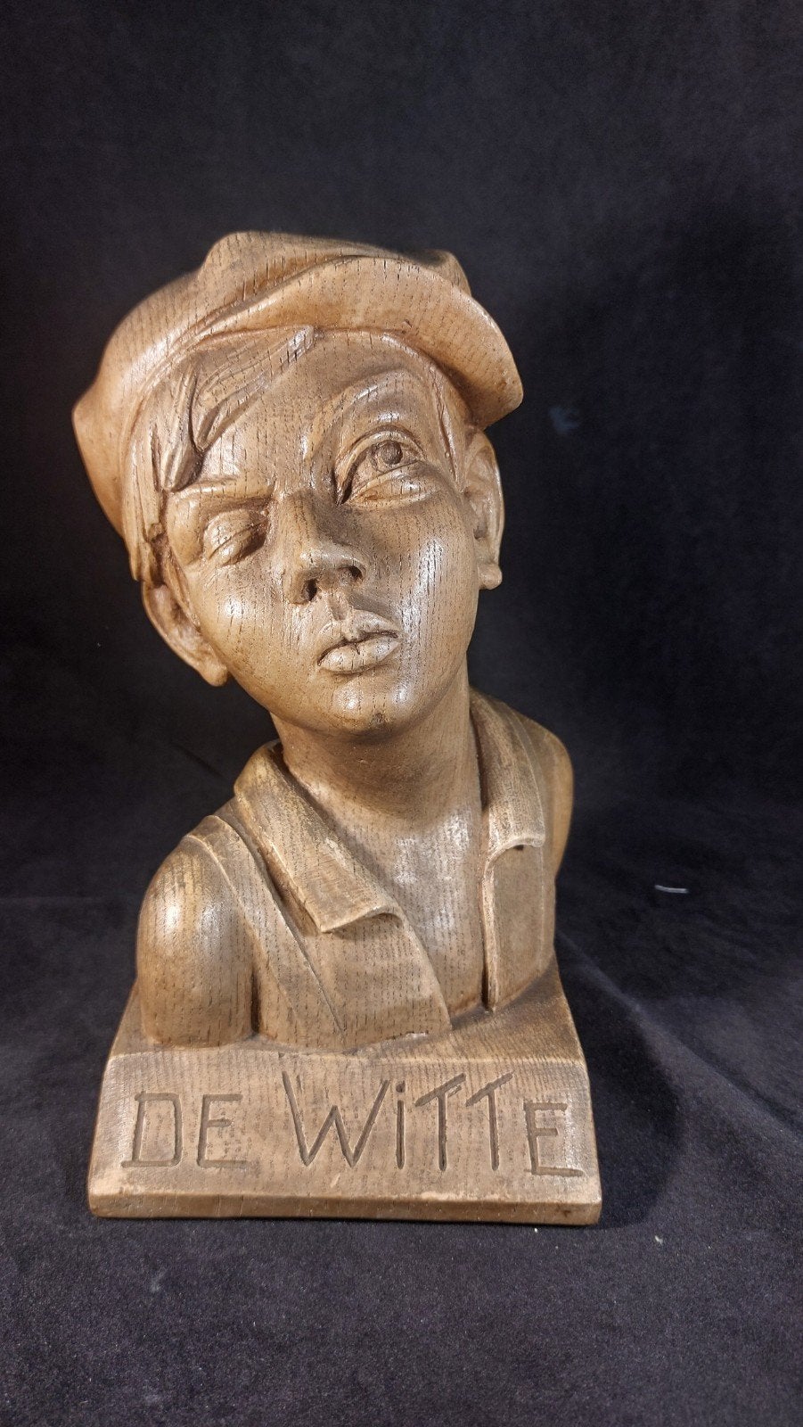 Buste de De Witte signé par Marcel Vandemeulebroucke, Antiquités & Art, Enlèvement ou Envoi, Bois, Statue