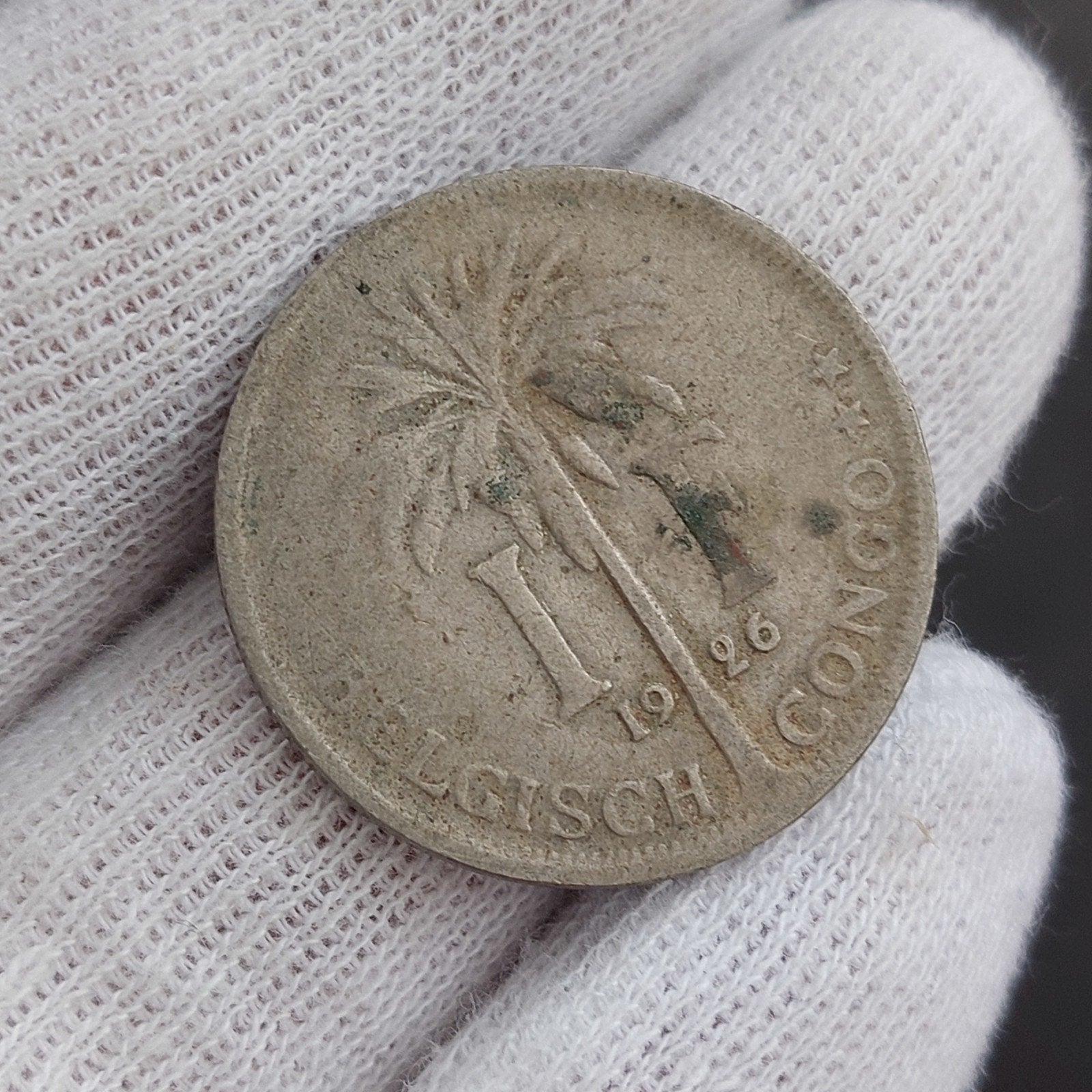Munt / Belgisch Congo / 1 Frank / 1926 VL, Ophalen of Verzenden, Losse munt