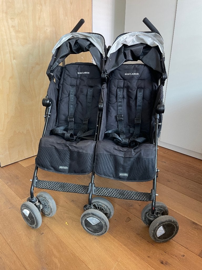 Dubbele buggy Maclaren, Ophalen of Verzenden, Gebruikt, Maclaren, Zonnekap