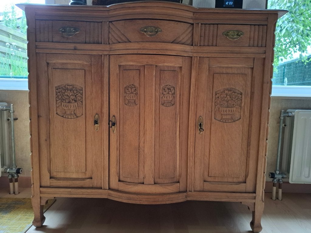 houten kast art nouveau, Ophalen, Gebruikt, 25 tot 50 cm, Met deur(en)