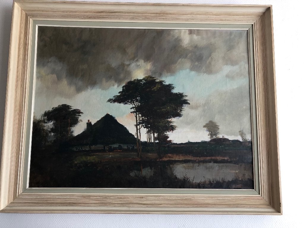 schilderij, Antiek en Kunst, Ophalen, Doek, Landschap, Gesigneerd