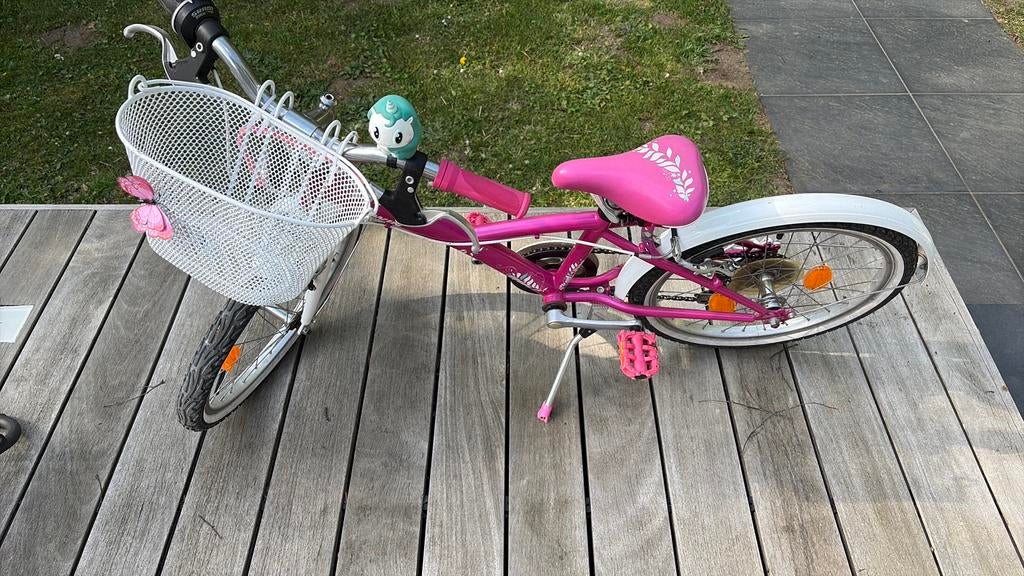 Roze witte meisjes fiets, Fietsen en Brommers, Ophalen, Gebruikt, Velgrem, Versnellingen
