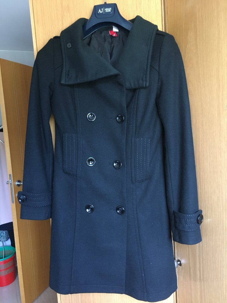 Mantel / jas H&M zwart maat 34, Kleding | Dames, Jassen | Winter, Divided, Zwart, Nieuw, Ophalen of Verzenden
