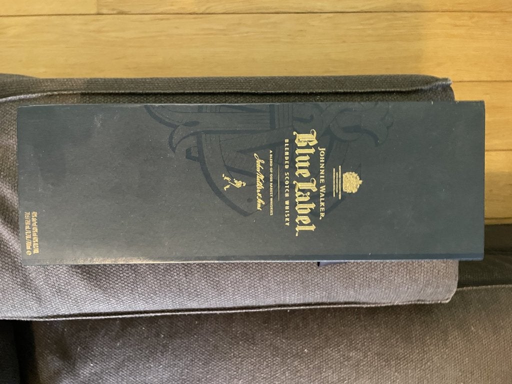 Johnnie Walker Blue Label 70 cl in geschenkdoos, ongeopend, Enlèvement