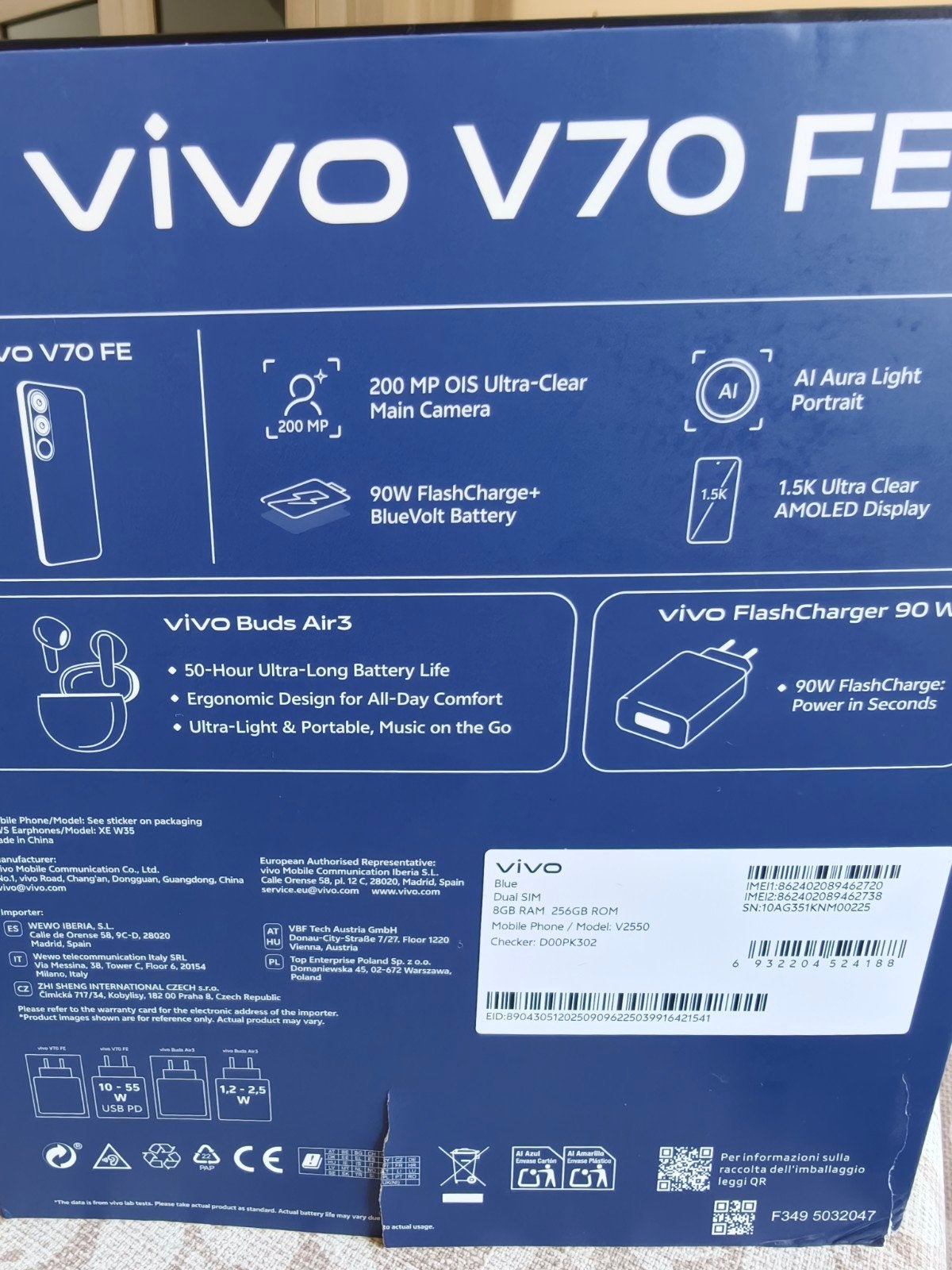 Vivo v70 FE 256gb speciale editie, Ophalen of Verzenden, Nieuw