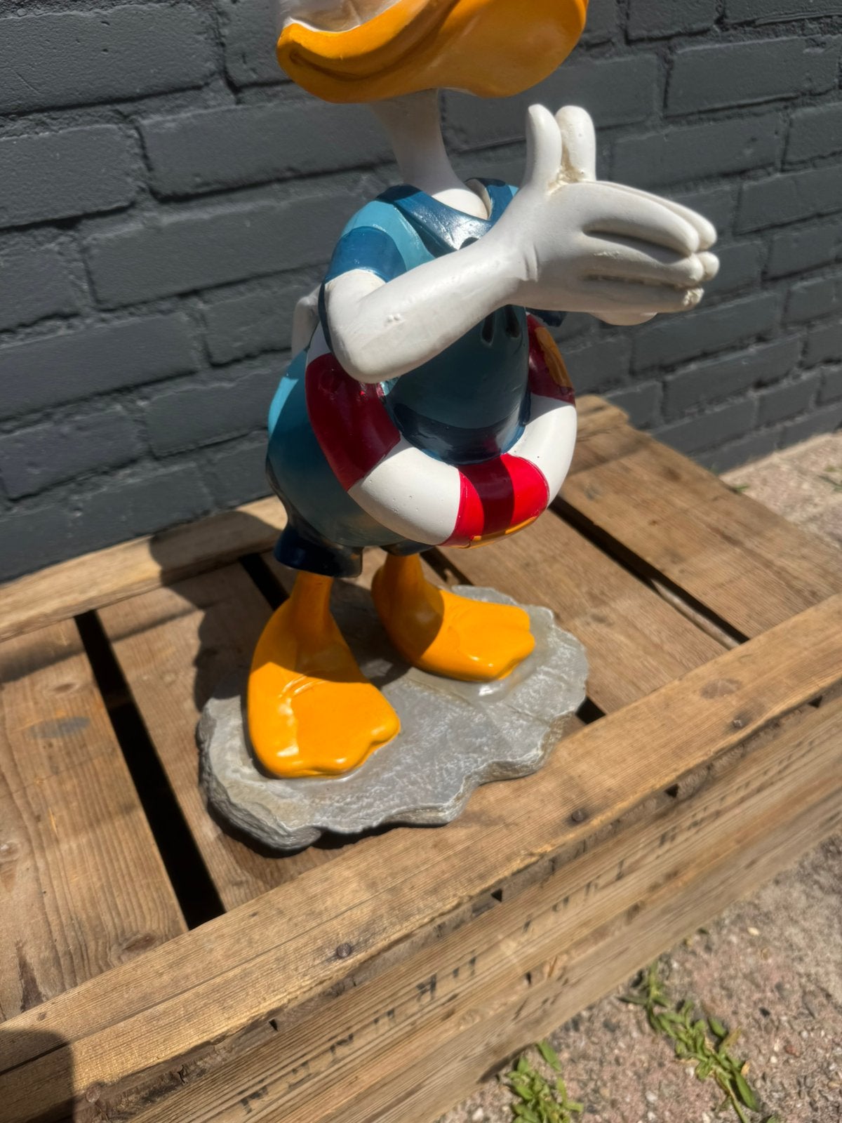 Disney Donald Duck beeld zwemmer, Verzamelen, Ophalen, Donald Duck, Gebruikt, Beeldje of Figuurtje