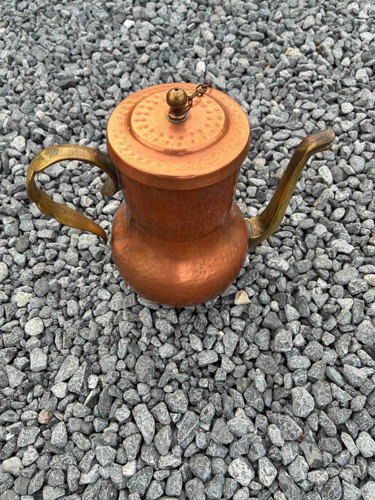 Cafetière/carafe vintage en cuivre avec détails en laiton, Enlèvement, Cuivre