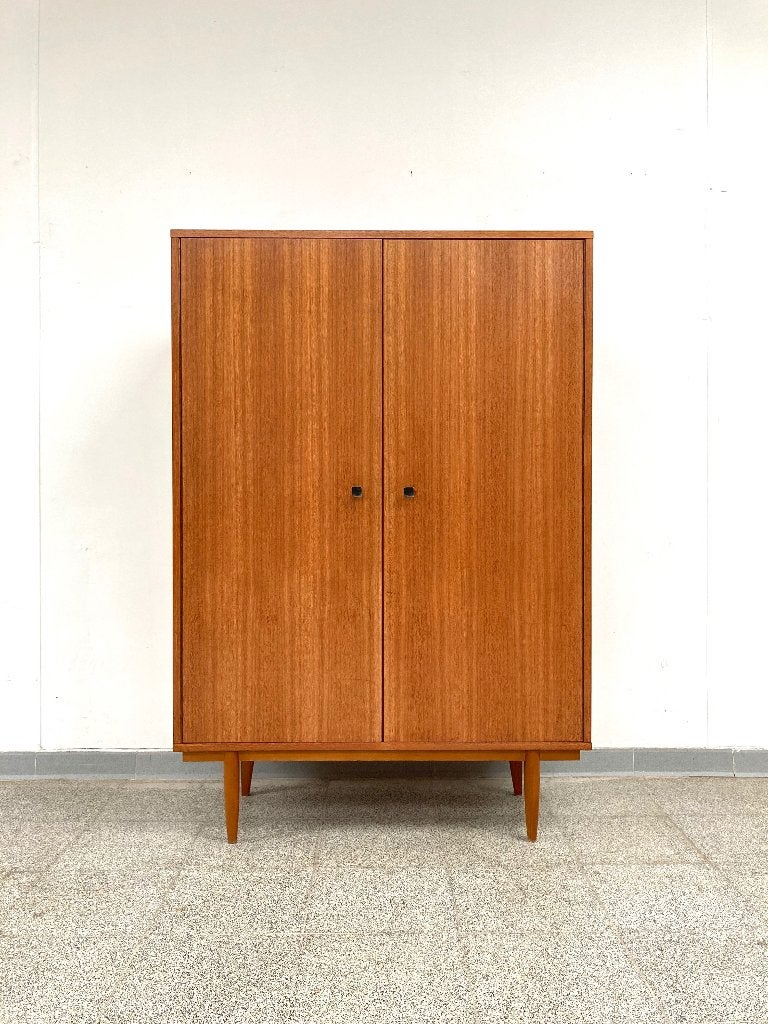 Vintage mid-century teak kleine kleerkast/opbergkast 1960's, Ophalen, Met deur(en), Gebruikt, 100 tot 150 cm