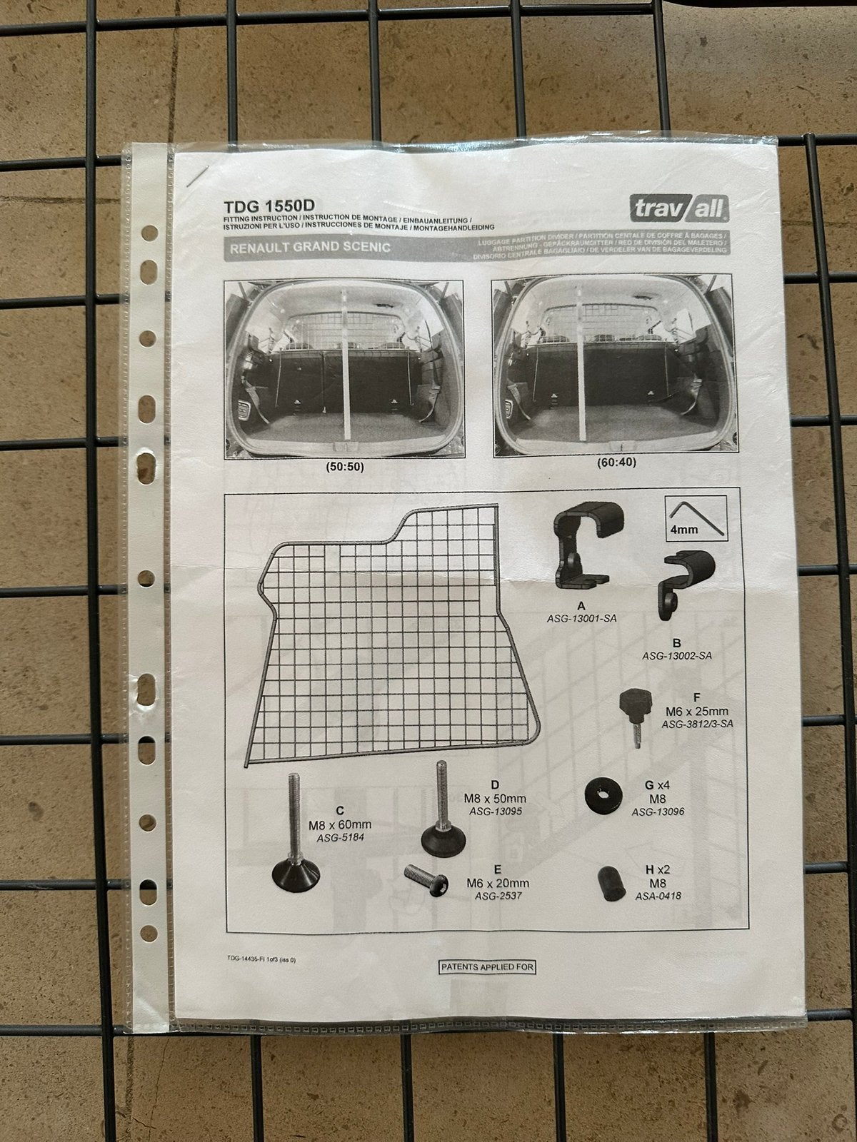 Travall Renault Grand Scenic koffer pack, Ophalen