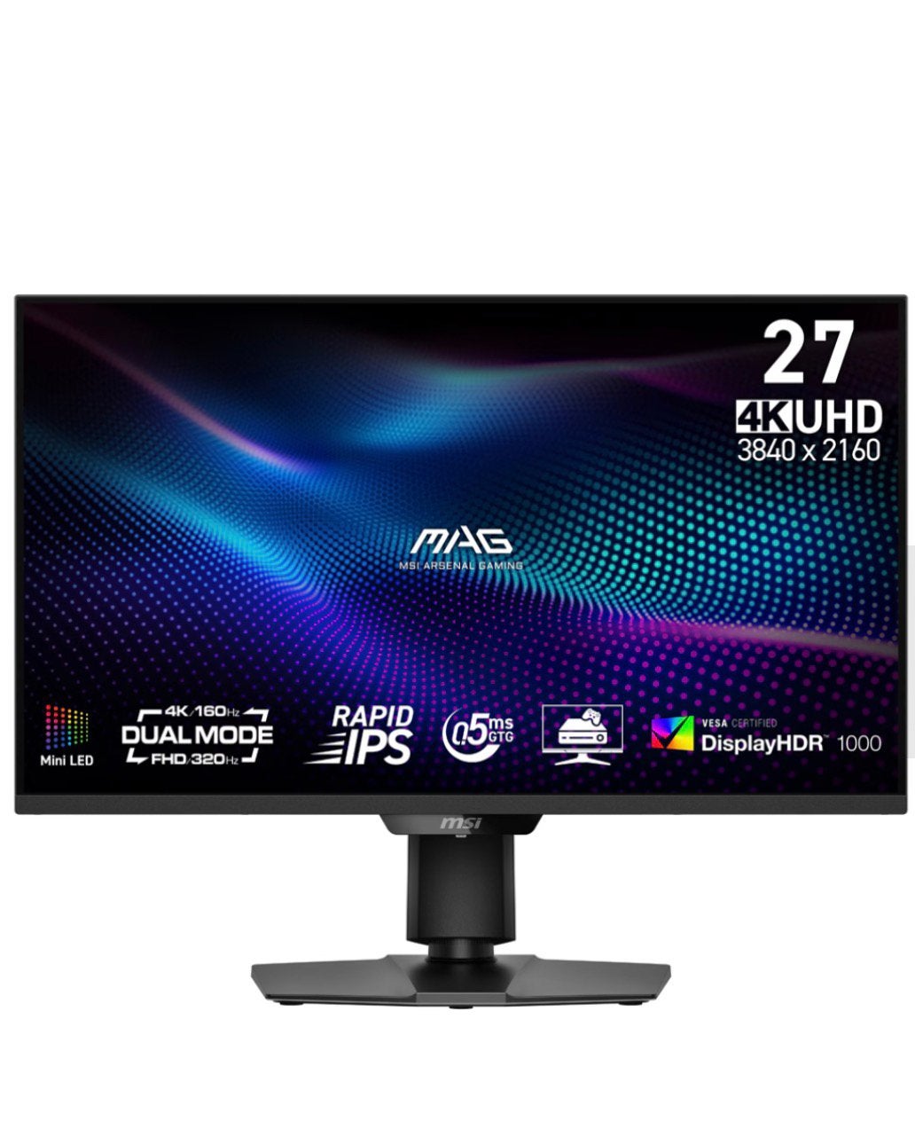 Msi mag 27 inch mini led 4k 160hz top monitor, Computers en Software, Ophalen, Zo goed als nieuw, LED