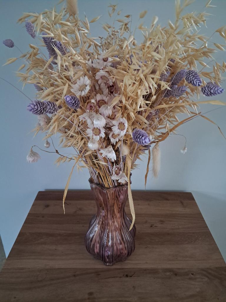 Mooie vaas met droogbloemen, Huis en Inrichting, Woonaccessoires | Droogbloemen, Ophalen of Verzenden, Zo goed als nieuw