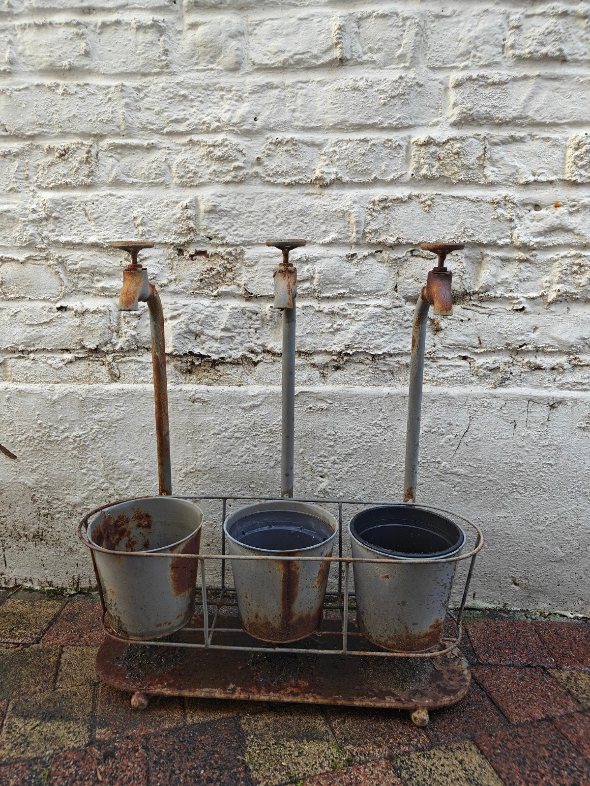 vintage zinken plantenrek, Ophalen, Overige materialen, Gebruikt, Binnen