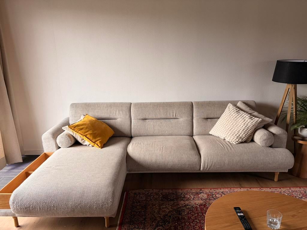 Siège beige en forme de L, Maison & Meubles, Canapés | Coins salons complets, Comme neuf, Enlèvement